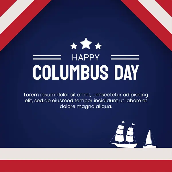 Happy Columbus Day Grußkarte Mit Schiffen — Stockvektor
