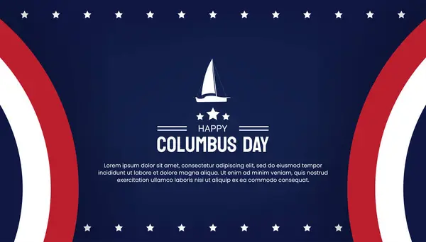 Tarjeta Felicitación Feliz Día Columbus — Vector de stock