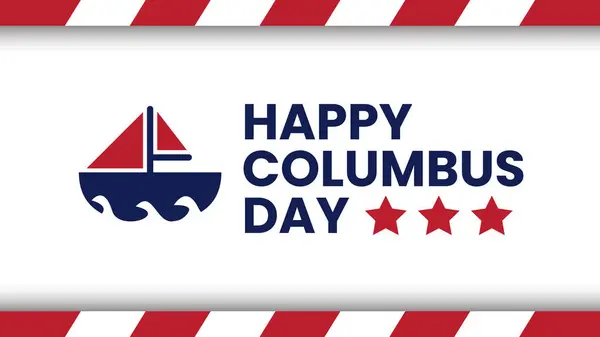 Mutlu Kolomb Günü tebrik kartı pankartı tasarımı.