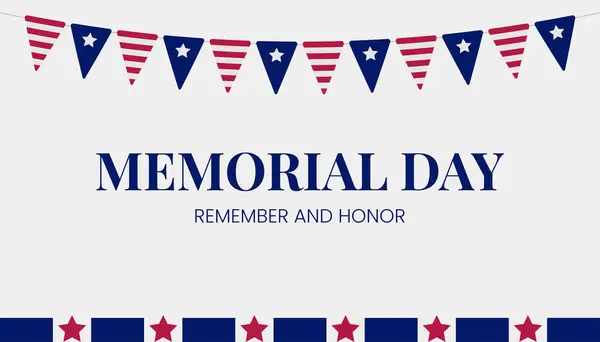 Mutlu Anma Günü Bayrak Şablonu Tasarımı. Hatırla ve onurlandır.