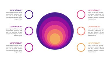 6 Katmanlı Soğan Diyagramı İnfografiği. Slayt sunumları için uygun.