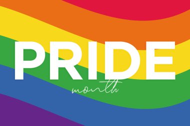 Onur ayı, LGBT bayrağı. Poster, pankart veya LGBT 'nin Gökkuşağı bayrağı. Gururun renkli gökkuşağı lgbt bayrağı 