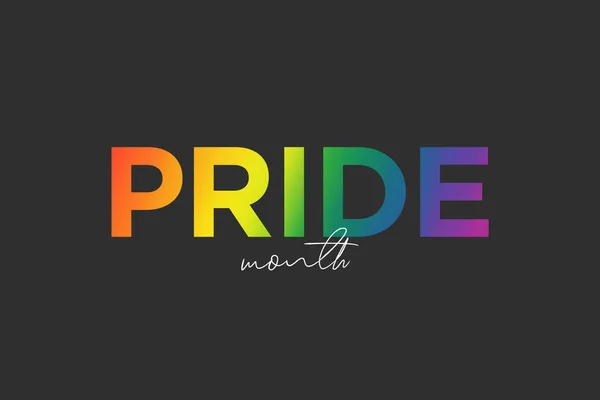 Mês Orgulho Gay Junho Lgbtq Palavra Orgulho Multicolorido Arco Íris — Fotografia de Stock