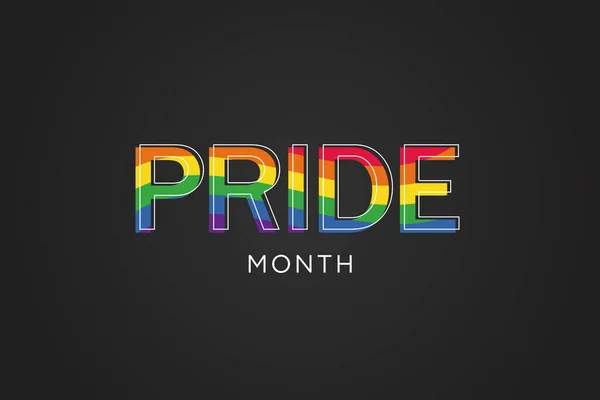 Meleg Büszkeség Hónap Júniusban Lmbtq Szó Pride Többszínű Szivárvány Zászló — Stock Fotó