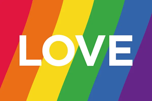 Palabra Amor Arco Iris Lgbt Bandera Orgullo Gay Póster Pancarta — Foto de Stock