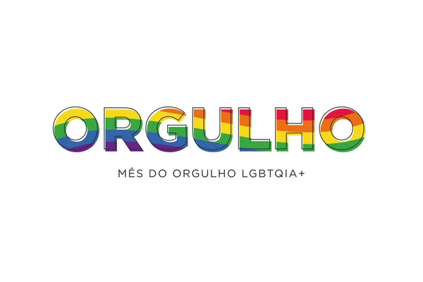 Pride month illustration with the colours of the LGBT flag. Gay pride on white background, poster, banner or card. Translation: \