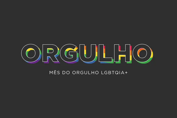 Pride month illustration with the colours of the LGBT flag. Gay pride on black background, poster, banner or card. Translation: \