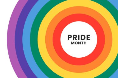 Haziranda Gurur Ayı. LGBTQ renkli gökkuşağı gay bayrağı. Eşcinsel onur konseptinin orijinal renk sembolü, yüksek çözünürlüklü poster veya afiş