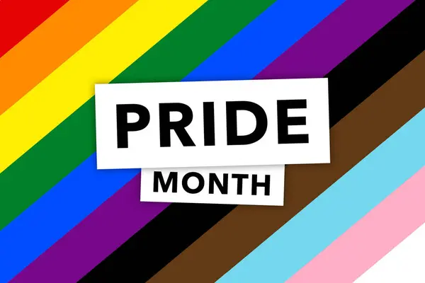 Haziranda Gurur Ayı. Gay LGBTQ çok renkli gökkuşağı bayrağı. Eşcinsel gurur kavramının özgün renk sembolü arka plan, poster veya afiş