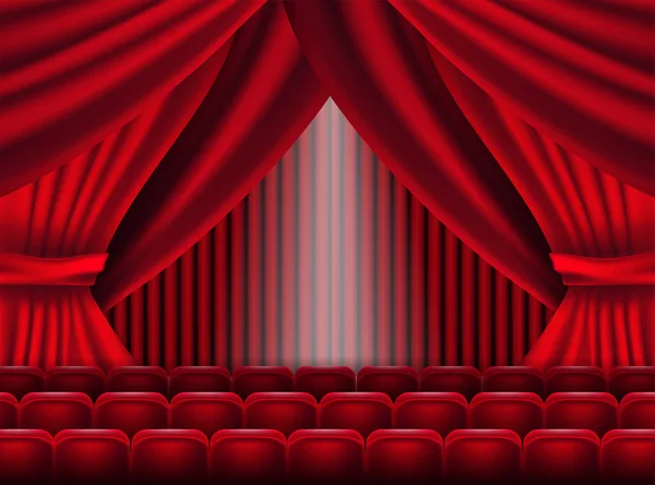 Cinema Screen Cinema Screen Seat Theater Hall Interior — Wektor stockowy
