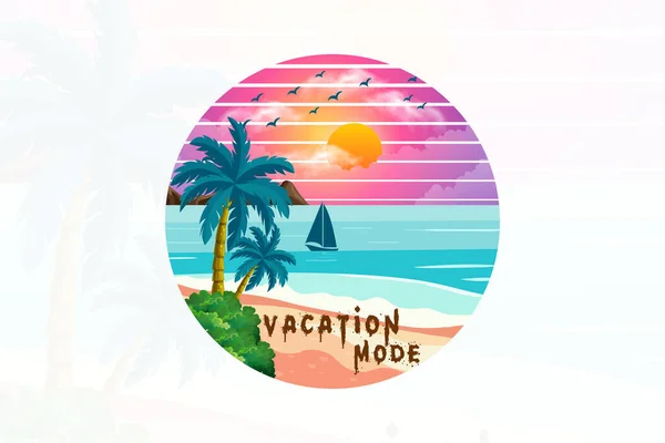 Vakantie Mode Strand Shirt Ontwerp — Stockvector