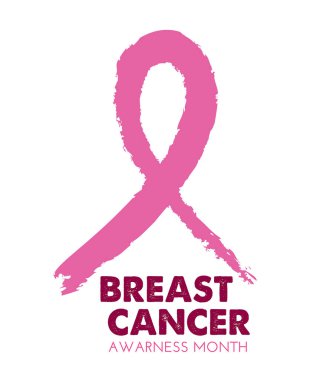 Pink Ribbon, Breast Cancer awareness, grunge style vector design, breast cancer awareness month