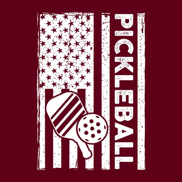 Amerikan bayrağı, Pickleball tişörtü tasarım vektörü