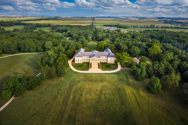 Deg Hungary Aerial View Famous Festetics Palace Classicist Castle Surrounded — Stock Photo, Image