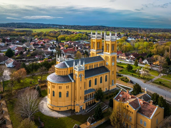 Fot Ουγγαρία Αεροφωτογραφία Της Ρωμαιοκαθολικής Εκκλησίας Της Αμόλυντης Σύλληψης Szeplotlen — Φωτογραφία Αρχείου