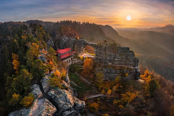 Hrensko Çek Cumhuriyeti Bohemya Sviçre Ulusal Parkı Ndaki Güzel Pravcicka — Stok fotoğraf