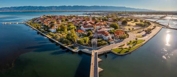 Nin Croatia Aerial Panoramic View Historic Town Small Island Nin — Stock Photo, Image