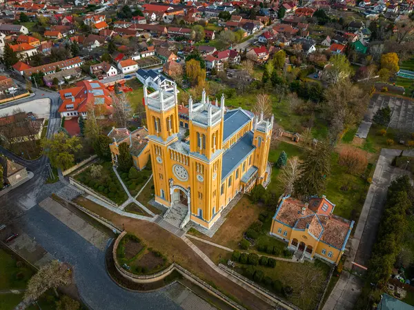 Fot Hungary Aerial View Roman Catholic Church Immaculate Conception Szeplotlen — Stock Photo, Image