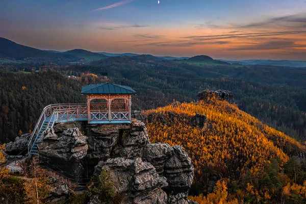 Jetrichovice Tschechische Republik Aussichtspunkt Mariina Vyhlidka Mit Einer Wunderschönen Tschechischen — Stockfoto