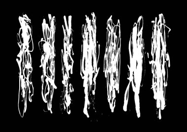 Siyah ve beyaz fırça darbelerinin koleksiyonu