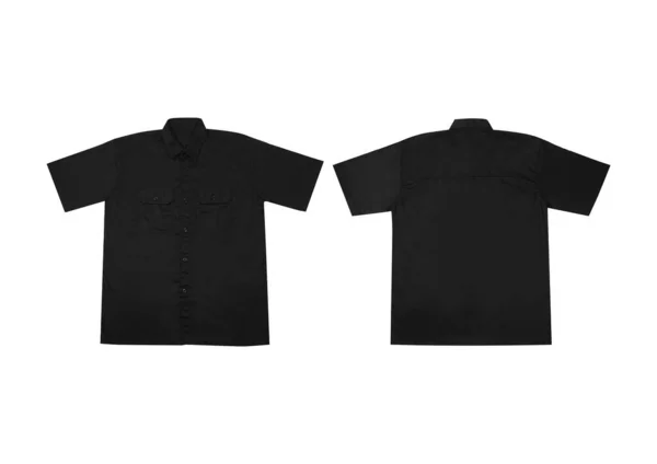 Kurzärmeliges Militärhemd Für Männer Arbeitsshirt Schwarz Kurzarm Arbeitsshirt Schwarz — Stockfoto