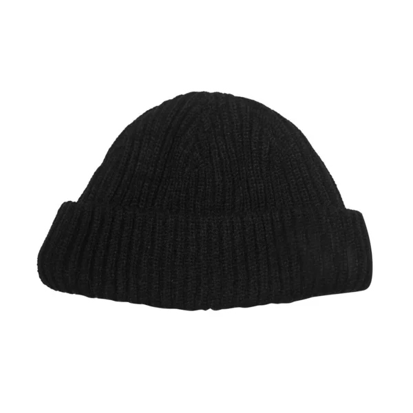 Blank Beanie Black Color White Background Mock Template Isolated — Stock Photo, Image