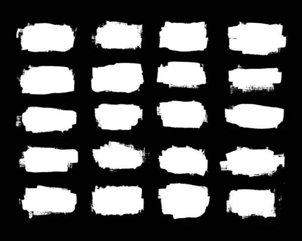 Collection Black Brush Strokes Black White Ink — Stock Photo, Image