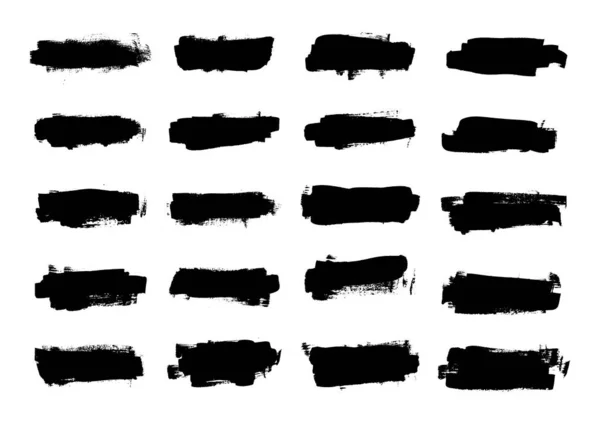 Колекція Чорно Білих Штрихів Пензля Чорно Білому Чорнилі — стокове фото