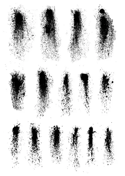 Collection Brush Ink Water Splashes — Stock Photo, Image