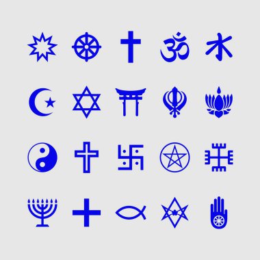 din dünya sembolleri - vector Icons set