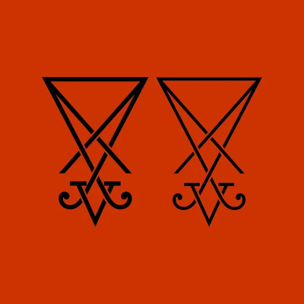 Lucifer交叉符号图标向量 一套撒旦的 神秘的 异教徒的 炼金术士般的符号 — 图库矢量图片