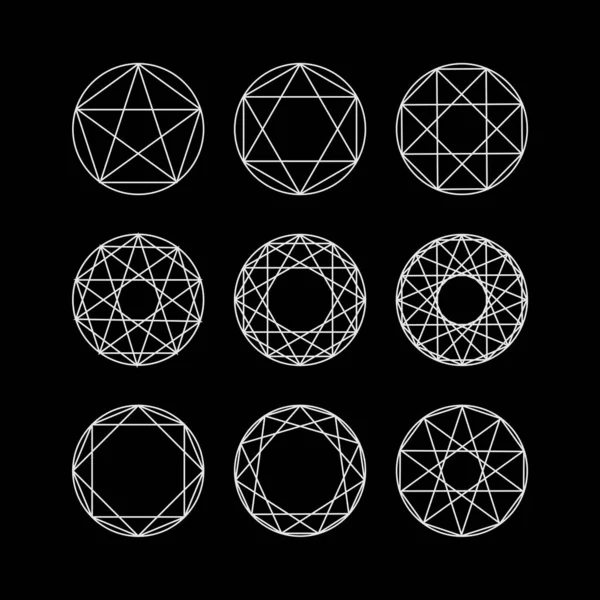Polygones Polygrammes Vecteur Géométrie Sacrée — Image vectorielle