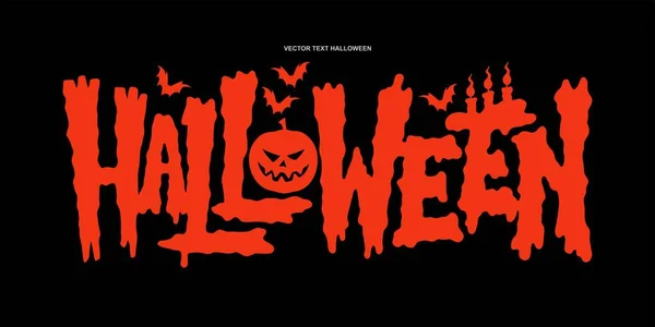 Feliz Halloween Letras Texto Banner Diseño Vector — Archivo Imágenes Vectoriales