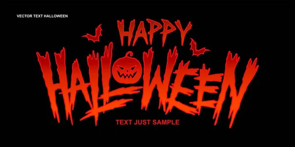 Gelukkige Halloween Belettering Tekst Banner Ontwerp Vector — Stockvector
