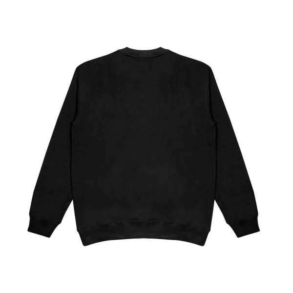 Blank Sweatshirt Farbe Schwarz Vorlage Vorder Und Rückansicht Auf Weißem — Stockfoto