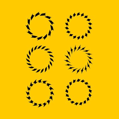 Sarı zemin üzerinde farklı testere bıçakları vektör çizimleri