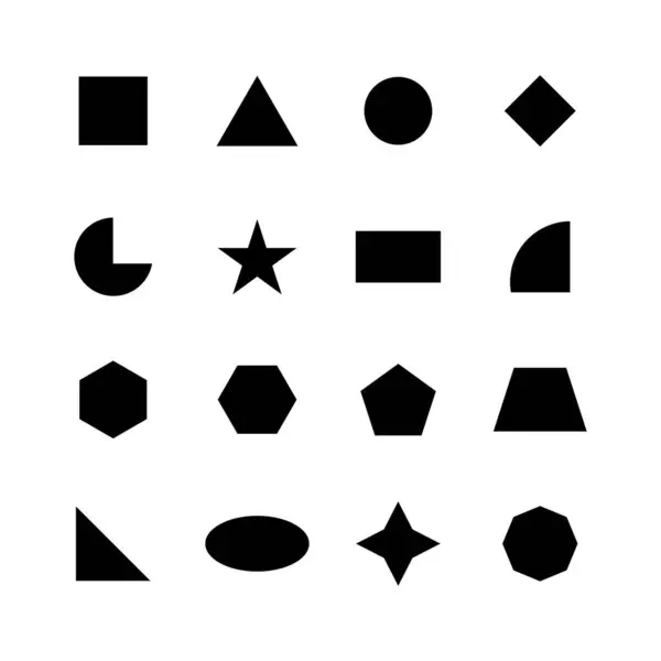 Geometrik şekil etiketi, retro düz klip seti vektörü. beyaz arkaplan