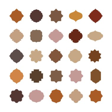 İslami tarz sınır ve çerçeve tasarımı. Arap ramazanı vitrinleri süs eşyası. Müslüman teması. vektör