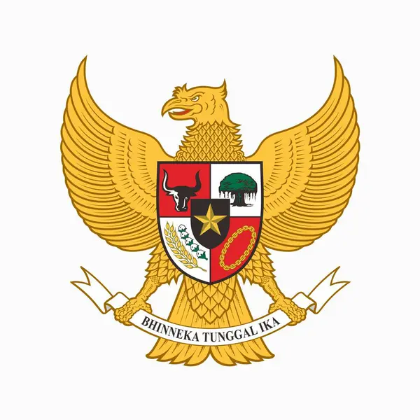 Garuda Pancasila Symbol Indonezji Wysoka Szczegółowa Ilustracja Wektora Maskotki Indonezji — Wektor stockowy