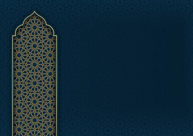 Ramazan Kareem İslami Arap Lüks Arkaplan Kutlama Kartı Şablonu Dekoratif Süs Sınırları Tasarımı