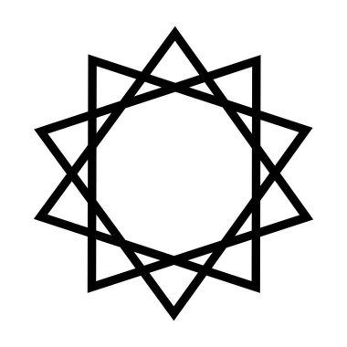 Dekagram, satanist semboller, ortaçağ okültizmi, sihirli pullar, mühürler, mistik düğümler, şeytan haçı. Mühür Lucifer Baphomet vektörü