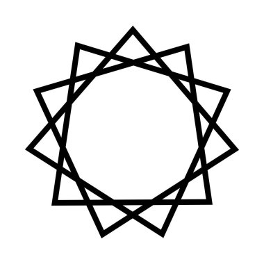 Endekagram, satanist semboller, ortaçağ okültizmi, sihirli pullar, mühürler, mistik düğümler, şeytan haçı. Mühür Lucifer Baphomet vektörü