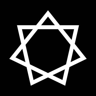 Heptagram, satanist semboller, ortaçağ okültizmi, sihirli pullar, mühürler, mistik düğümler, şeytan haçı. Mühür Lucifer Baphomet vektörü