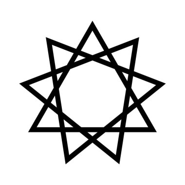 Sektogram, satanist semboller, ortaçağ okültizmi, sihirli pullar, mühürler, mistik düğümler, şeytan haçı. Mühür Lucifer Baphomet vektörü