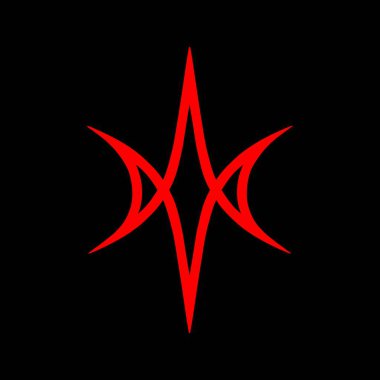 Unicursal Hexagram, Satanik Semboller, Ortaçağ Okültizmi, Sihirli Damgalar, Mühürler, Mistik Düğümler, Şeytan Haçı. Mühür Lucifer Baphomet vektörü