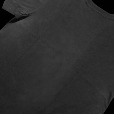 Önde ve arkada temiz arkaplanda boş tişört siyah şablon. Kısa kol maketi