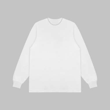 Blank white long sleeve t shirt mockup, front and back view, isolated on clean background with clipping path. Long sleeve flatlay Template for design and print. clipart