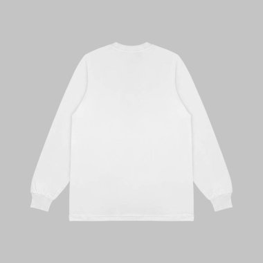 Boş beyaz uzun kollu tişört modeli, ön ve arka görünüm, temiz arka planda kırpma yolu ile izole edilmiş. Tasarım ve yazdırma için uzun kollu düz kalıp şablonu.