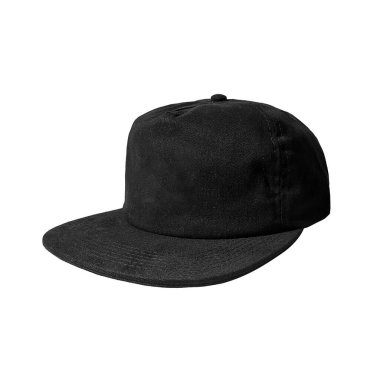 Siyah snapback kapaklar temiz bir arka plan, ön ve arka taraf.