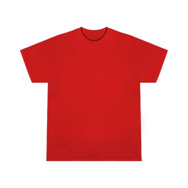 Boş tişört kırmızı şablon ön ve arka görünüm. Kısa kol maketi